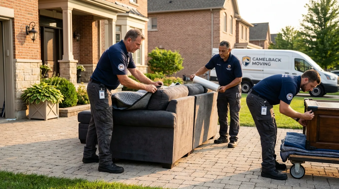 Large estate moving crew wrapping furniture in Metlakatla, AK